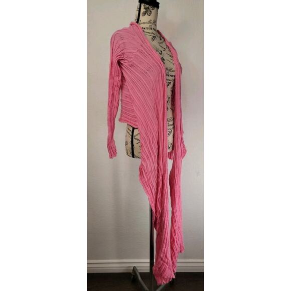 Ioanna Kourbela OS Archetypes Wrap Cardigan Lagenlook Pink Top Cotton Basics - Picture 4 of 9